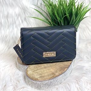 Bebe Sophia Crossbody Purse | Black and Lime Green